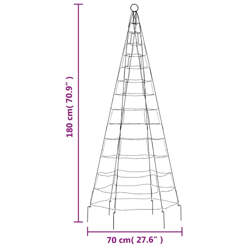 LED Kalėdų eglutė 200 LED Spalvingi 180 cm