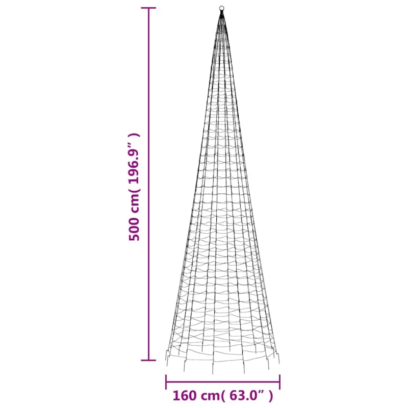 LED Kalėdų eglutė 1534 LED Spalvingi 500 cm