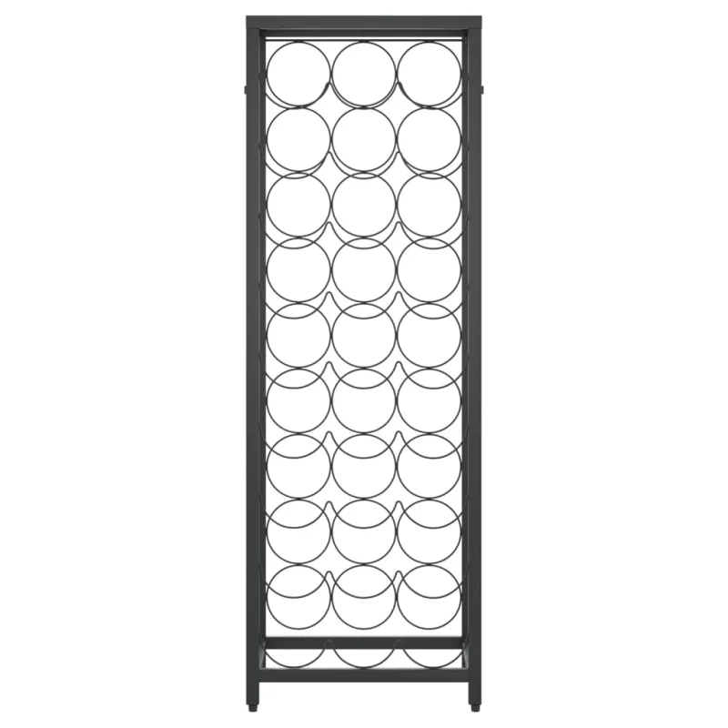 Vyno laikiklis 27 buteliams, juodas, 34x18x100cm, kalta geležis