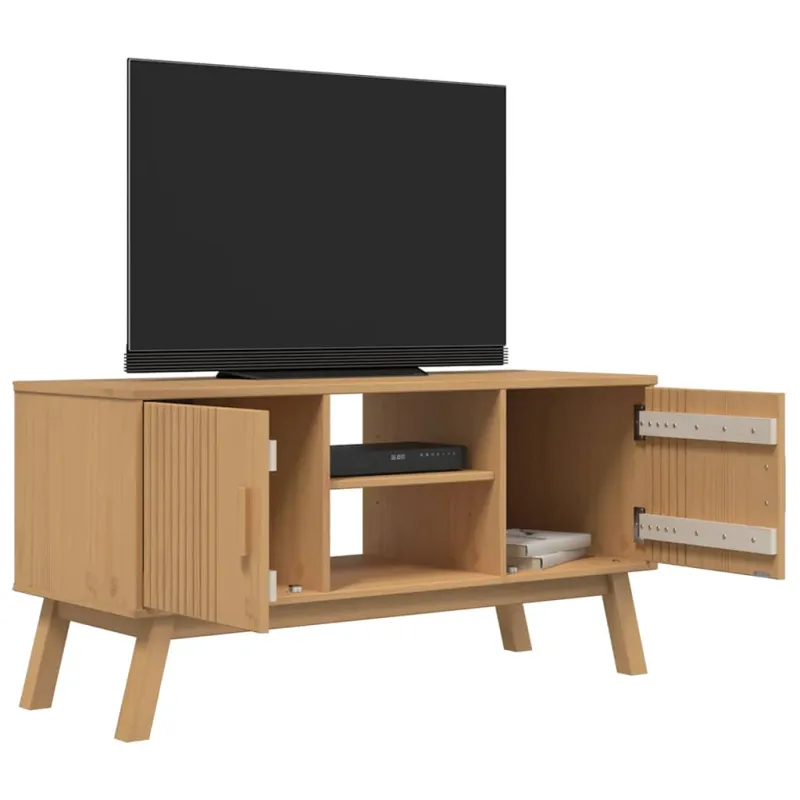 Televizoriaus spintelė OLDEN, ruda, 114x43x57cm, pušies masyvas