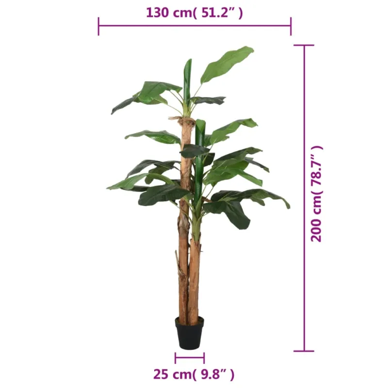 Dirbtinis bananmedis, žalios spalvos, 200cm, 22 lapai
