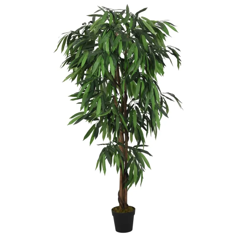 Dirbtinis mango medis, žalios spalvos, 150cm, 600 lapų