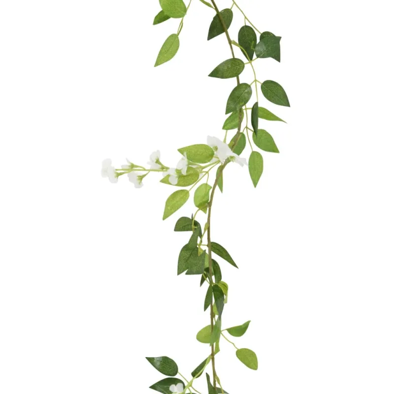 Gėlių girliandos, 6vnt., baltos spalvos, 200cm