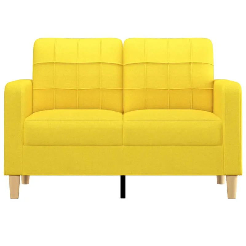 Dvivietė sofa, šviesiai geltonos spalvos, 120cm, audinys