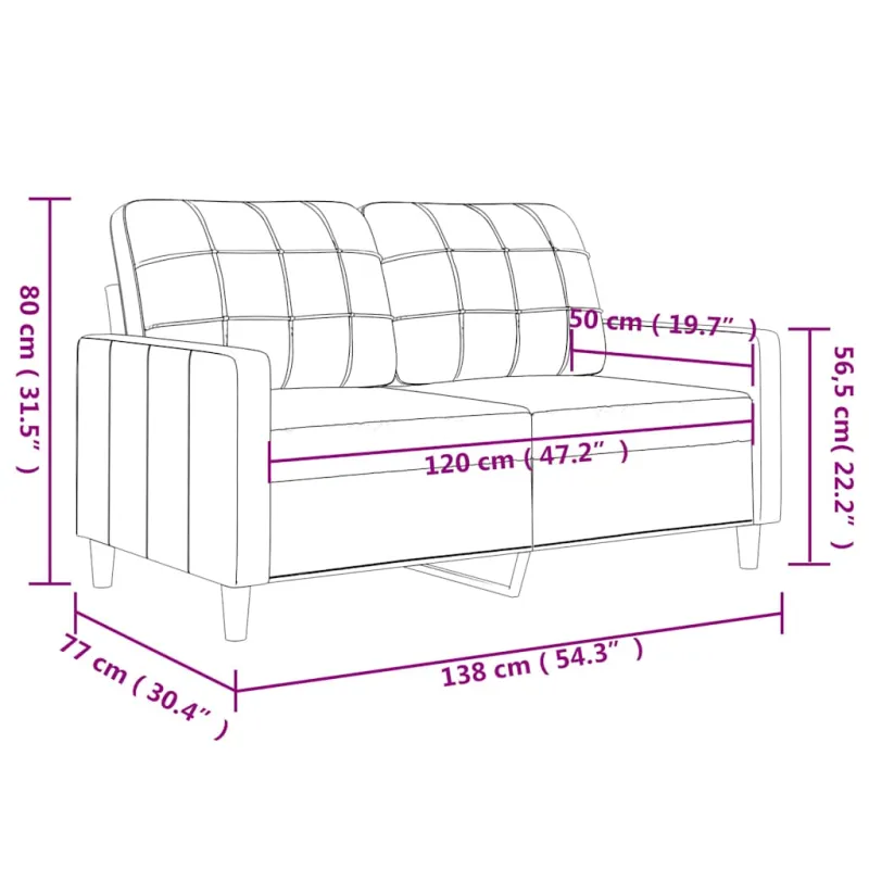 Dvivietė sofa, raudonojo vyno spalvos, 120cm, audinys