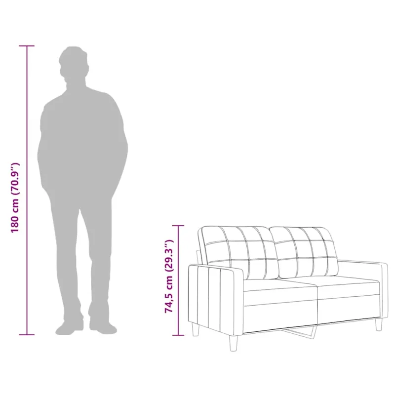 Dvivietė sofa, rudos spalvos, 140cm, audinys