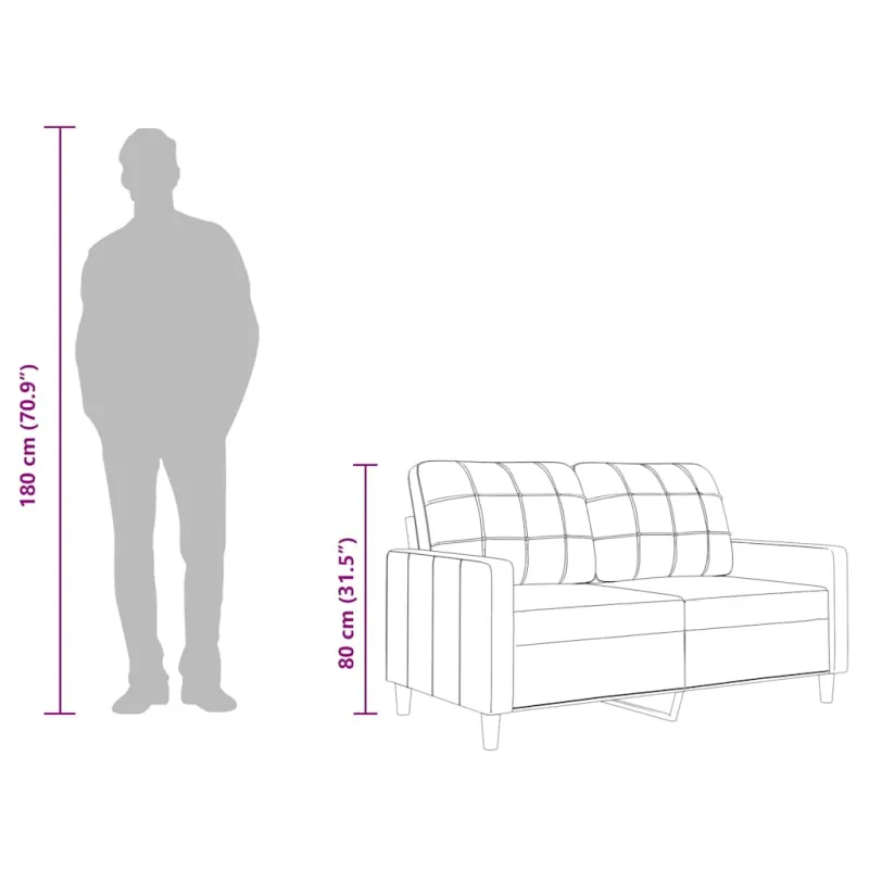 Dvivietė sofa, šviesiai geltonos spalvos, 140cm, audinys