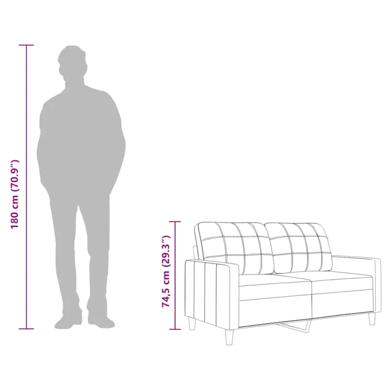 Dvivietė sofa, taupe spalvos, 140cm, audinys