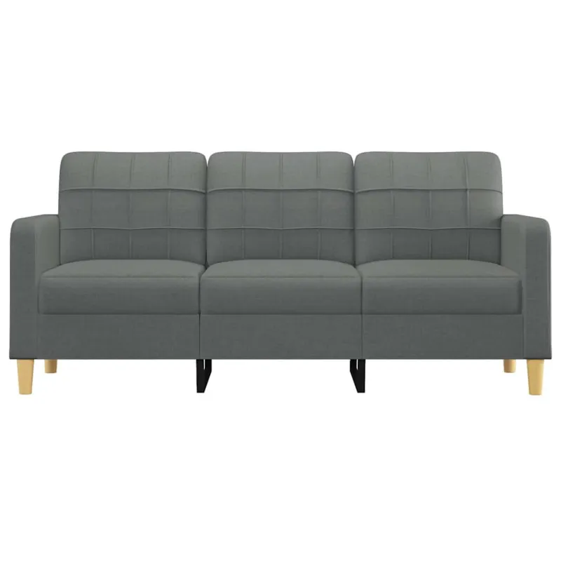 Trivietė sofa, tamsiai pilkos spalvos, 180cm, audinys