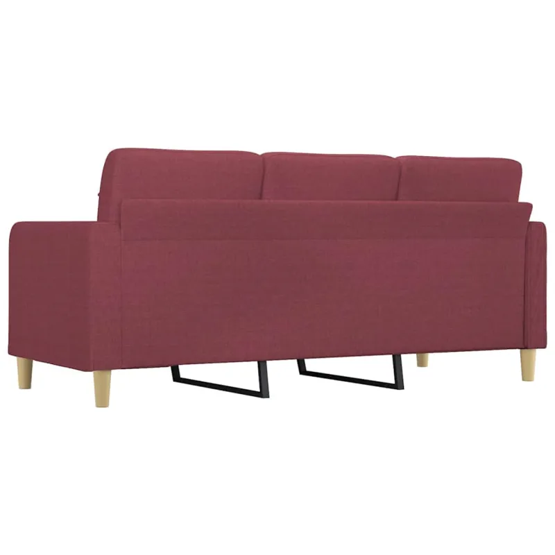 Trivietė sofa, raudonojo vyno spalvos, 180cm, audinys