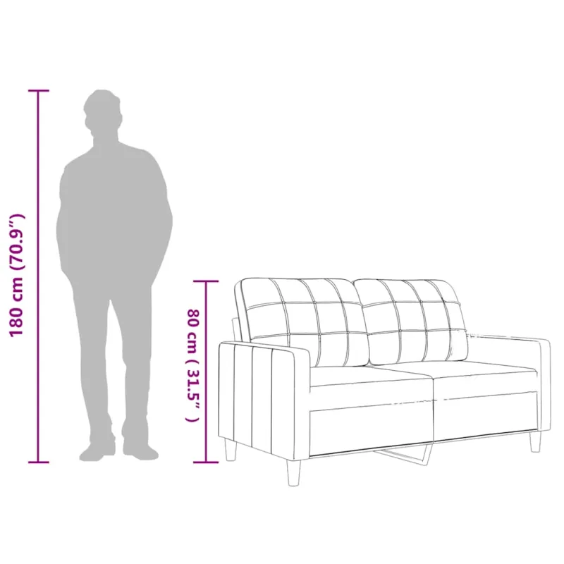 Dvivietė sofa, pilkos spalvos, 120cm, dirbtinė oda