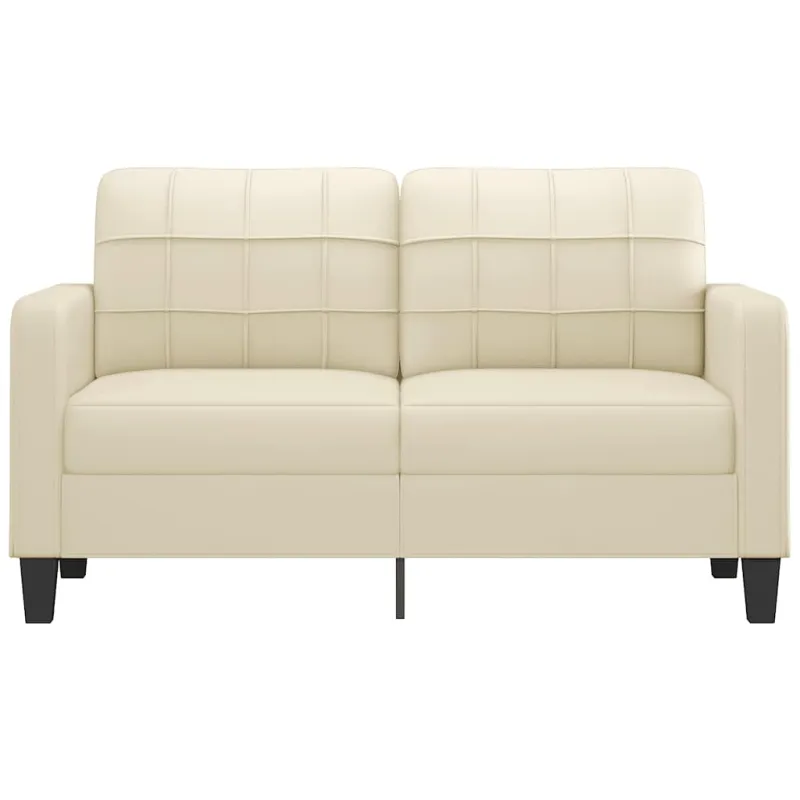 Dvivietė sofa, kreminės spalvos, 140cm, dirbtinė oda