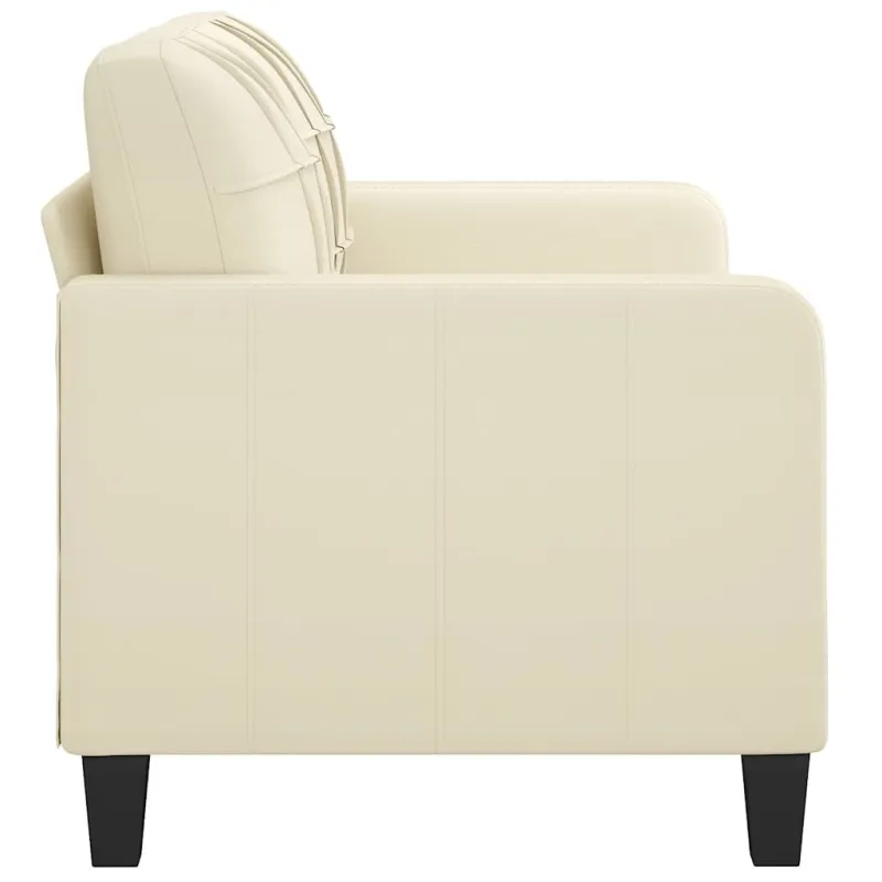 Dvivietė sofa, kreminės spalvos, 140cm, dirbtinė oda