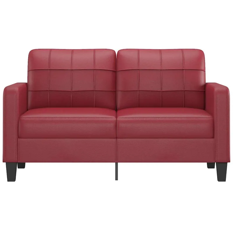 Dvivietė sofa, raudonojo vyno spalvos, 140cm, dirbtinė oda