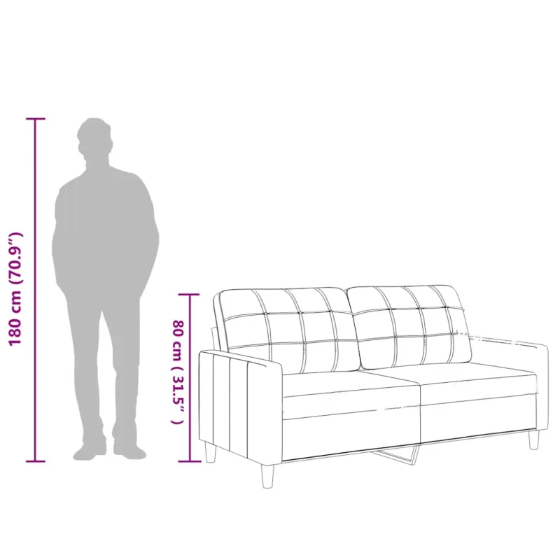Dvivietė sofa, kapučino spalvos, 140cm, dirbtinė oda