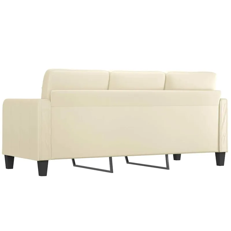 Trivietė sofa, kreminės spalvos, 180cm, dirbtinė oda