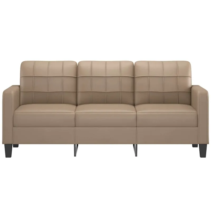 Trivietė sofa, kapučino spalvos, 180cm, dirbtinė oda