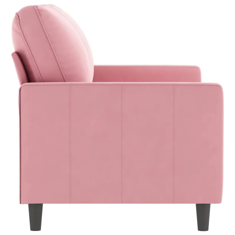 Dvivietė sofa, rožinės spalvos, 120cm, aksomas