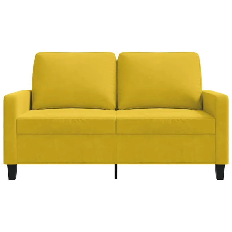 Dvivietė sofa, geltonos spalvos, 120cm, aksomas
