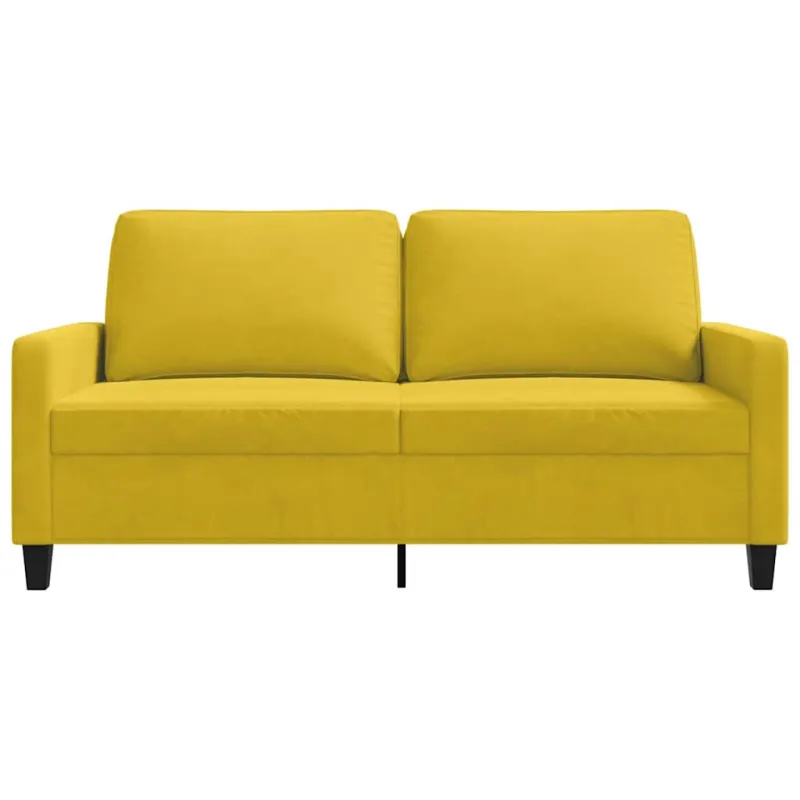 Dvivietė sofa, geltonos spalvos, 140cm, aksomas