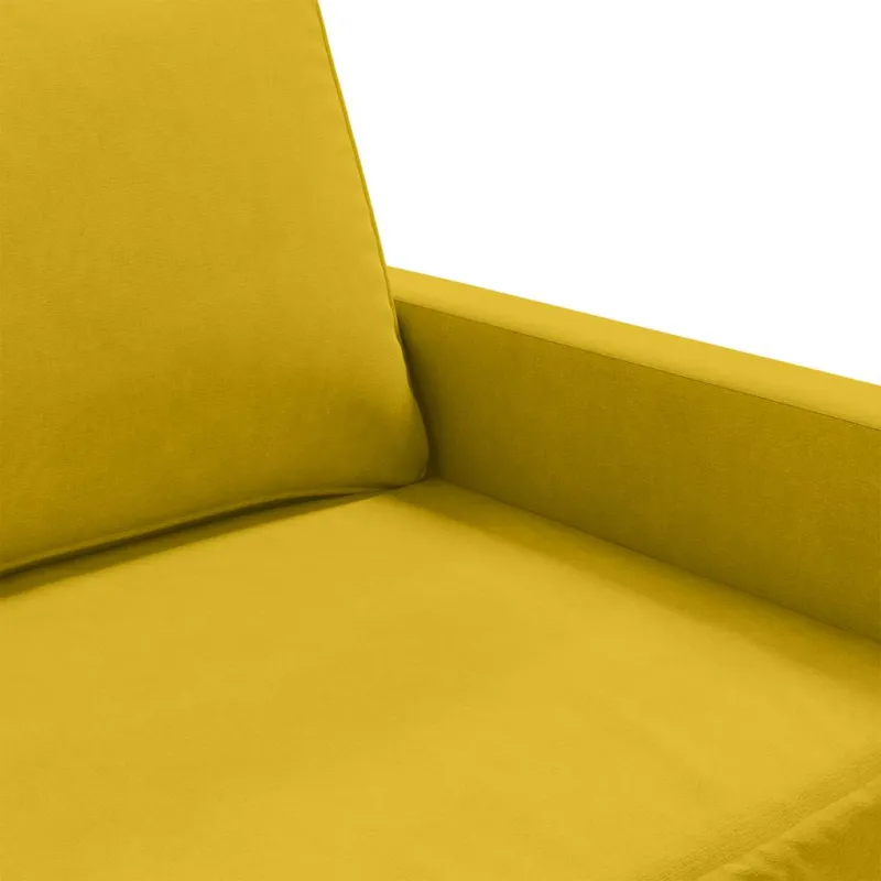 Dvivietė sofa, geltonos spalvos, 140cm, aksomas