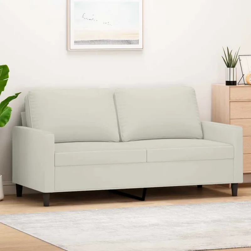 Dvivietė sofa, kreminės spalvos, 140cm, aksomas