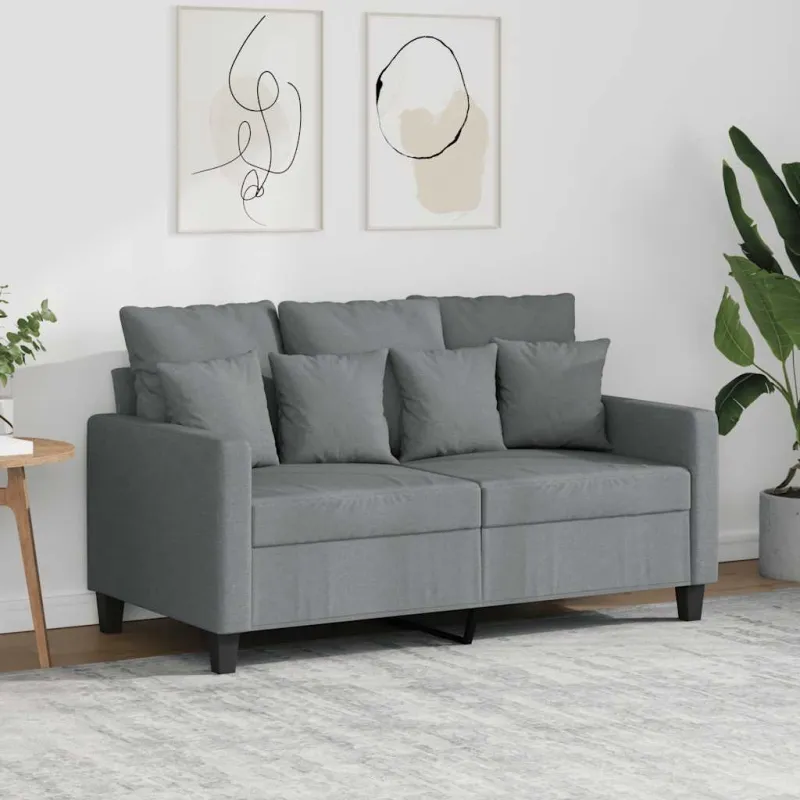 Dvivietė sofa, šviesiai pilkos spalvos, 120cm, audinys