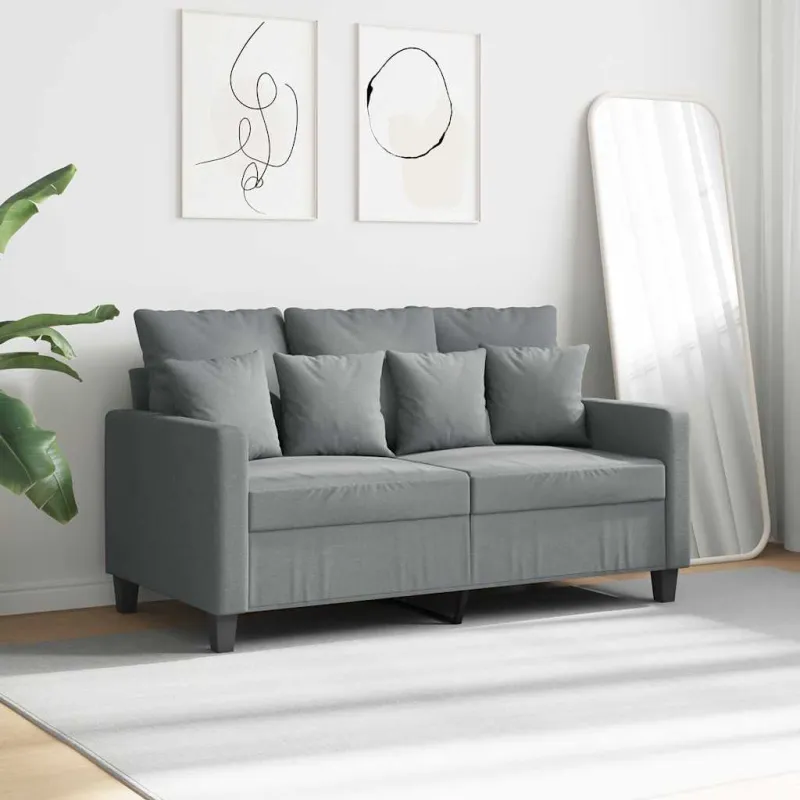 Dvivietė sofa, šviesiai pilkos spalvos, 120cm, audinys