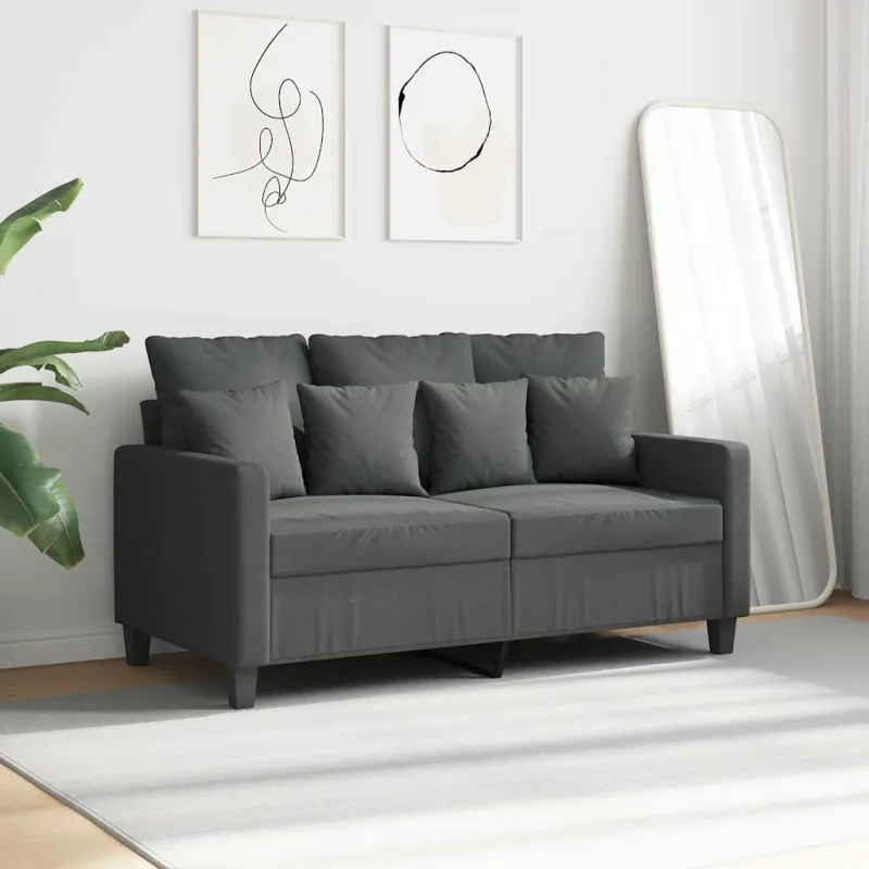 Dvivietė sofa, tamsiai pilkos spalvos, 120cm, audinys
