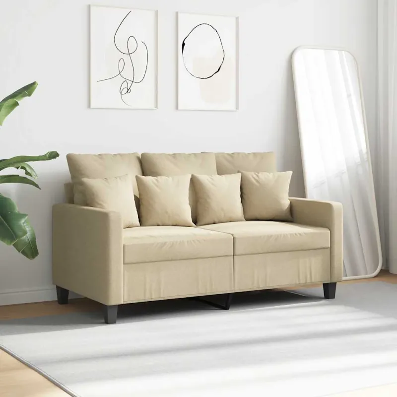 Dvivietė sofa, kreminės spalvos, 120cm, audinys