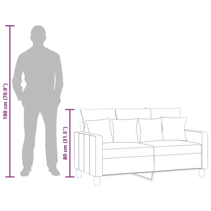 Dvivietė sofa, rudos spalvos, 120cm, audinys
