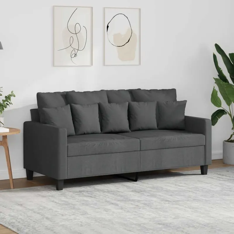 Dvivietė sofa, tamsiai pilkos spalvos, 140cm, audinys
