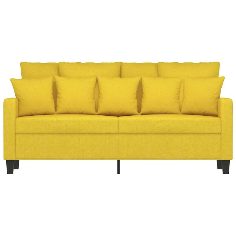 Dvivietė sofa, šviesiai geltonos spalvos, 140cm, audinys