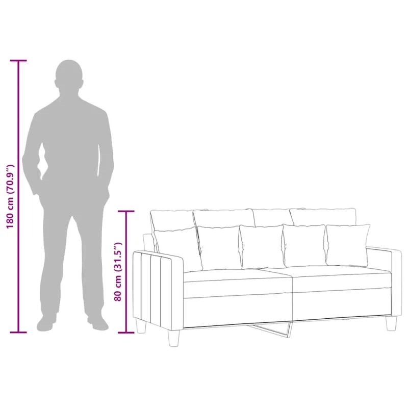 Dvivietė sofa, šviesiai geltonos spalvos, 140cm, audinys