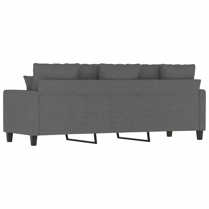 Trivietė sofa, tamsiai pilkos spalvos, 180cm, audinys