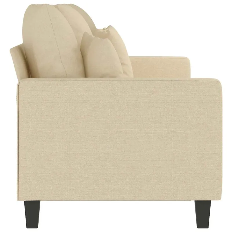 Trivietė sofa, kreminės spalvos, 180cm, audinys