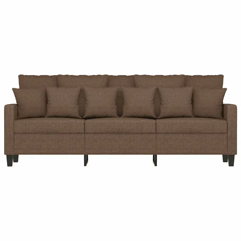 Trivietė sofa, rudos spalvos, 180cm, audinys