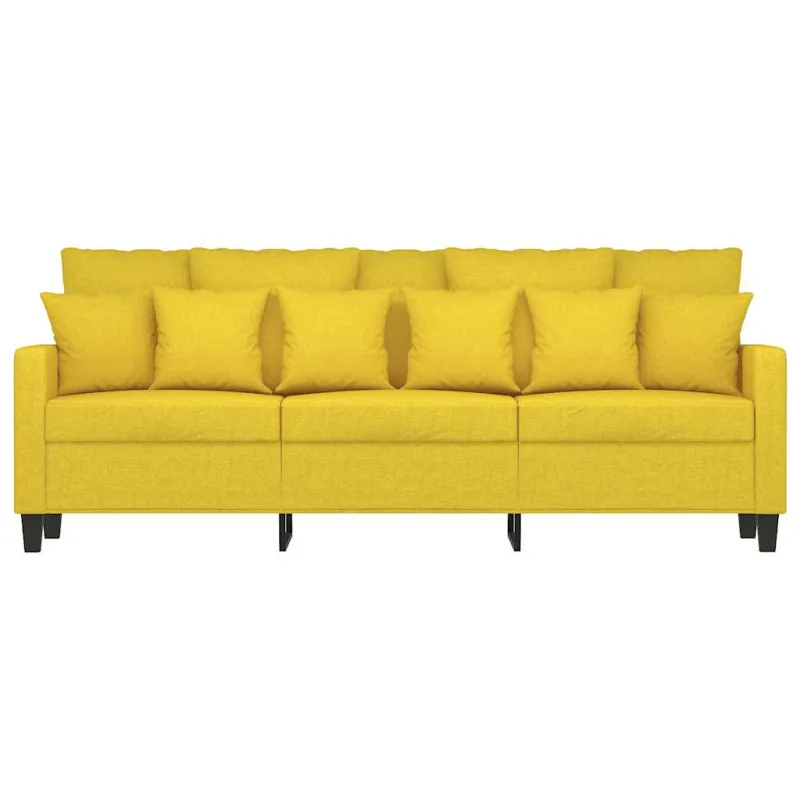Trivietė sofa, šviesiai geltonos spalvos, 180cm, audinys