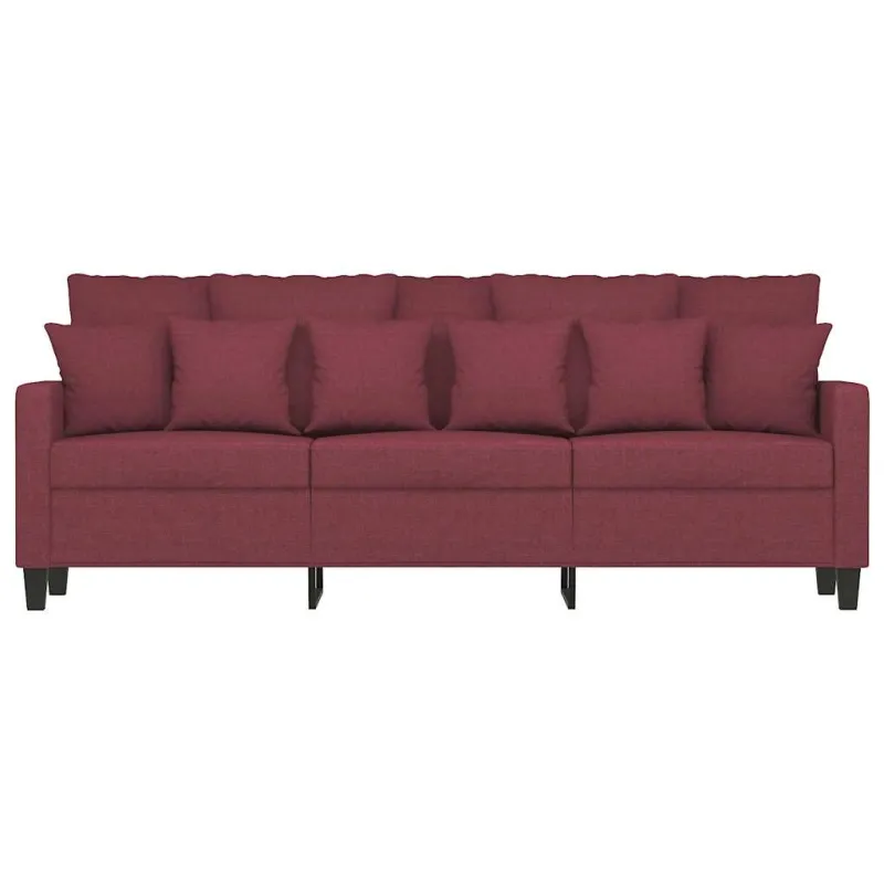 Trivietė sofa, raudonojo vyno spalvos, 180cm, audinys