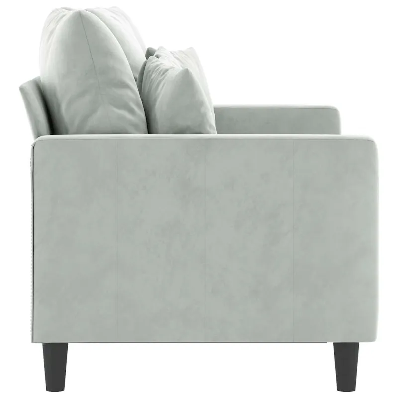 Dvivietė sofa, šviesiai pilkos spalvos, 120cm, aksomas