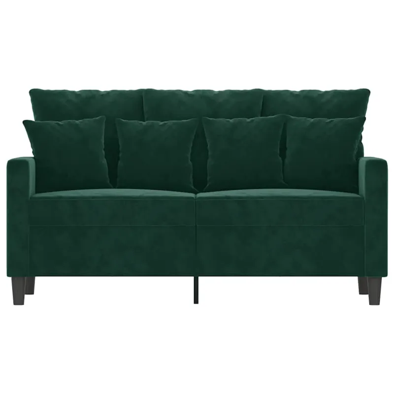 Dvivietė sofa, tamsiai žalios spalvos, 120cm, aksomas
