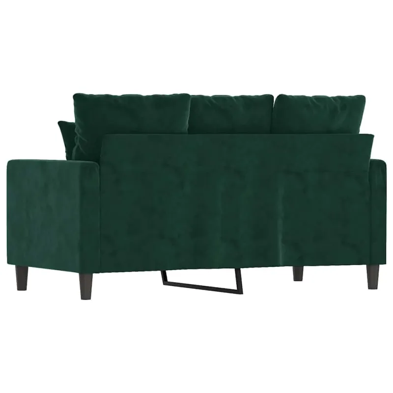 Dvivietė sofa, tamsiai žalios spalvos, 120cm, aksomas