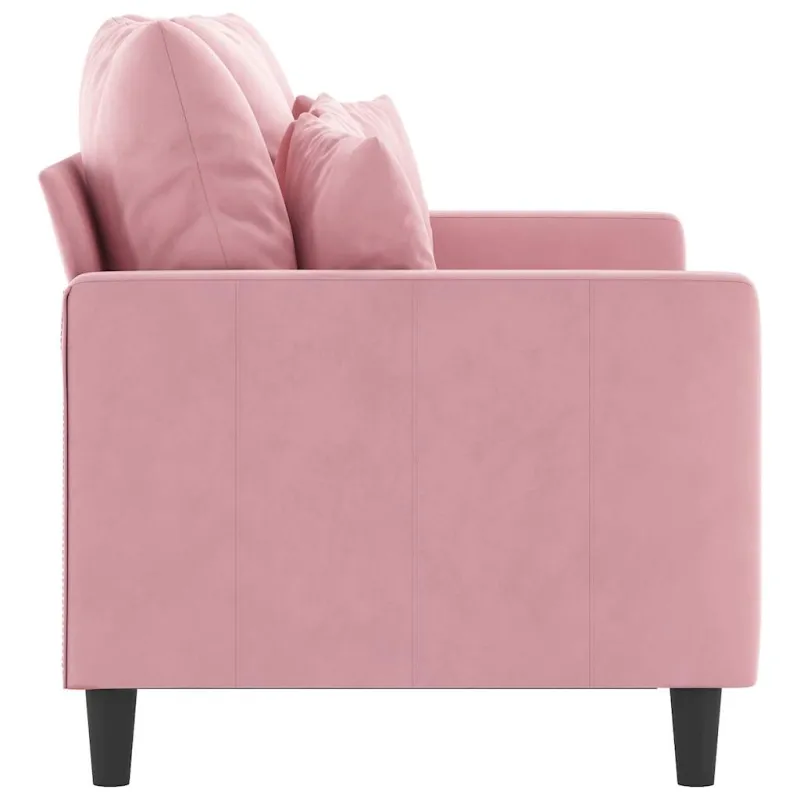 Dvivietė sofa, rožinės spalvos, 120cm, aksomas