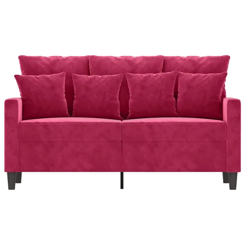 Dvivietė sofa, raudonojo vyno spalvos, 120cm, aksomas