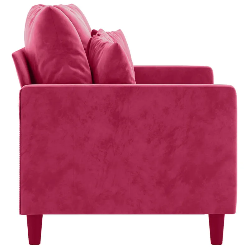 Dvivietė sofa, raudonojo vyno spalvos, 120cm, aksomas