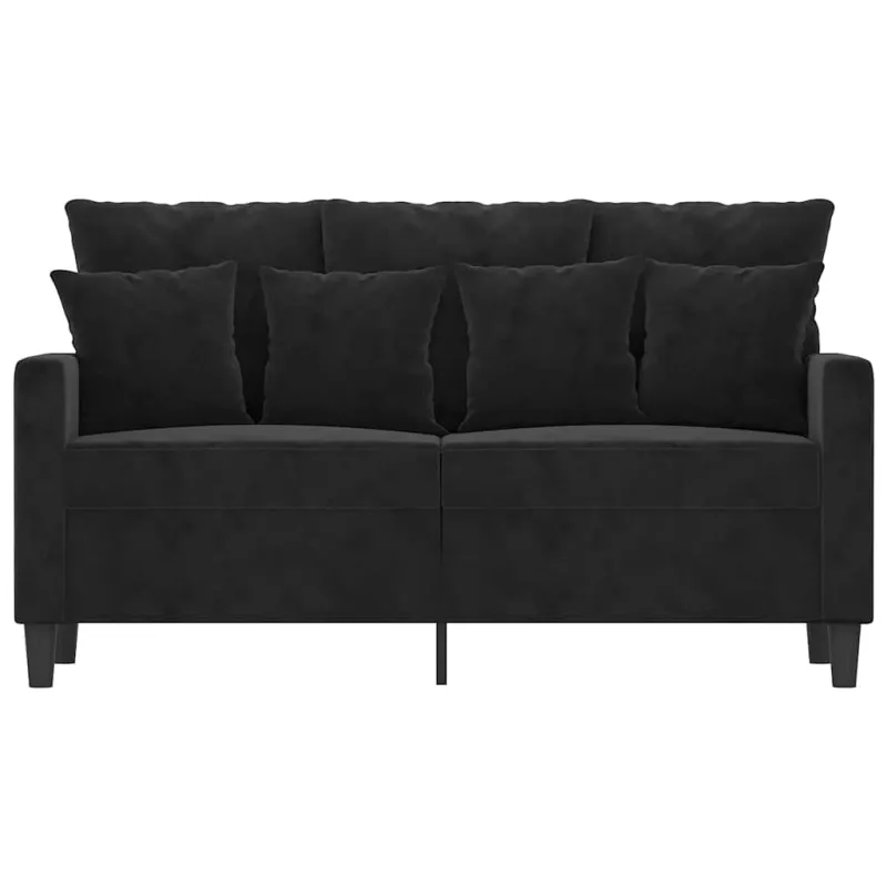 Dvivietė sofa, juodos spalvos, 120cm, aksomas