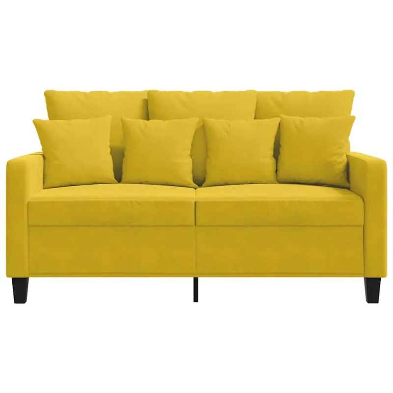 Dvivietė sofa, geltonos spalvos, 120cm, aksomas