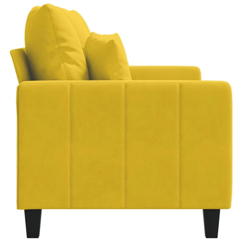 Dvivietė sofa, geltonos spalvos, 120cm, aksomas