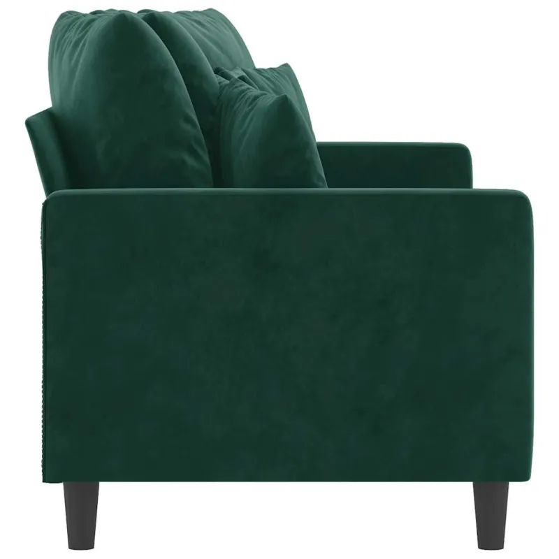 Dvivietė sofa, tamsiai žalios spalvos, 140cm, aksomas