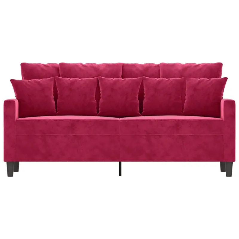 Dvivietė sofa, raudonojo vyno spalvos, 140cm, aksomas